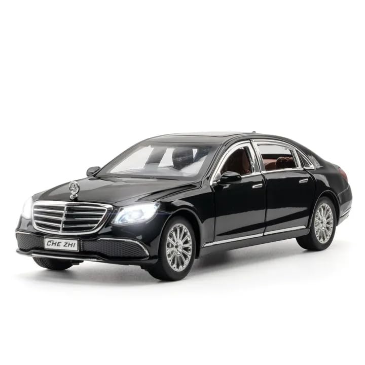 Image of Alokik Enterprise 1:24 Marcedes Benz E300L Diecast Metal Pull Back Car with 6 Openable Doors with Sound and Light Toy Decoration car Best Gift Toys for Kids 【Black】
