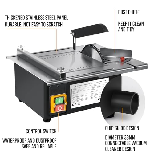 Woodworking Table Saw,With Port For Connecting Dust Collector, 5000rpm,1200w, For Diy Woodworking, Metal,Wood, Plastic Acrylic Crafts Cutting (Woodworking table saw) thumbnail 4