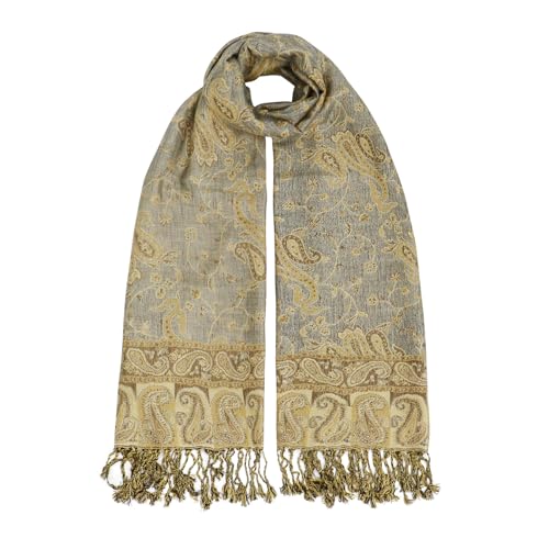 vimate Luxuriöse Pashmina-Schals für Abendkleider – Winterlicher warmer seidiger Pashmina-Wrapschal für Damen, Hochzeits- und Reiseschal, Stil 5 – Beige
