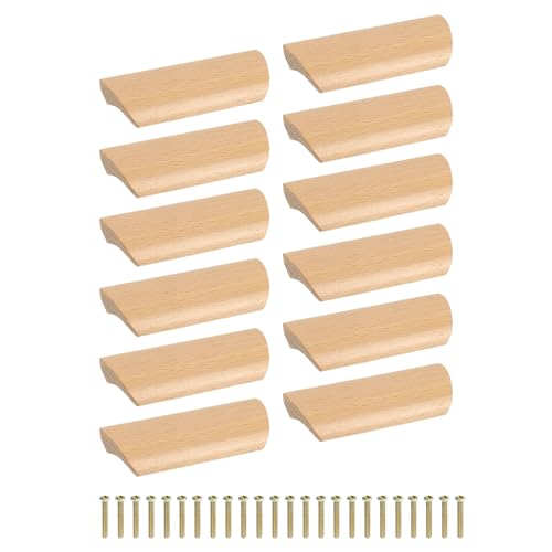 QUARKZMAN 12Pcs Poignées de Tiroir en Bois, 64mm/2.52