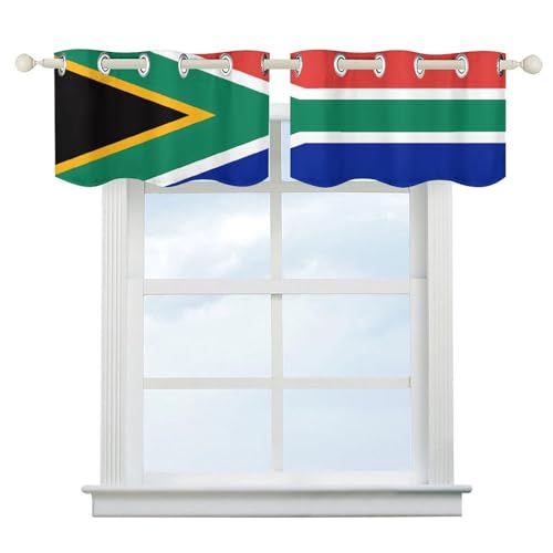 Cortinas opacas con bolsillo para cortinero y estampado de bandera de Sudáfrica 2