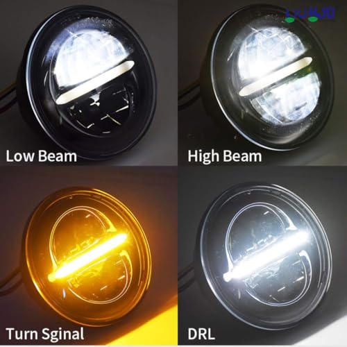 Image of LIU HJG 7 Inch 90W 12V-80V Round Led Headlight with Minus DRL For Motorcycle