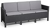 Allibert Lounge-Set Chicago mit 3-Sitzer 4tlg, graphit/cool grey - 3