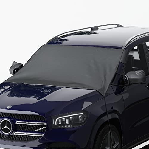 Image of Autotech Park Custom-fit Snow Cover Compatible with 2017-2021 Jeep Compass, Windshield Cover Comes with Rear Mirror Cover