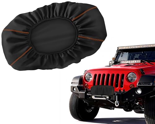 Rimwig Winch Cover Dustproof Winch Protection Cover Badlands Winch Cover 12000 lb Waterproof Tear Resistant for Up to 17500 Lbs Electric Winches Indoor/Outdoor Fit for Warn(22Lx9.8Hx7.5W)