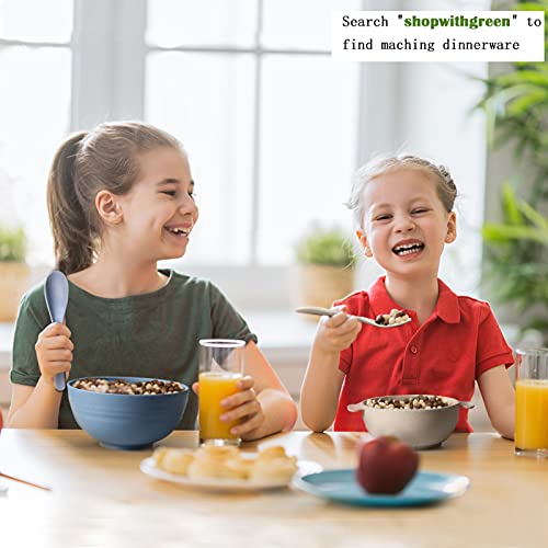 Shopwithgreen Unbreakable Kids Bowls -Microwave Dishwasher Safe- Wheat Straw Snack Bowl Sets For Kids/Toddler/Children/Baby Feeding - 4 Bowls And 4 Spoons, Lightweight And Durable (Small) #TOP6
