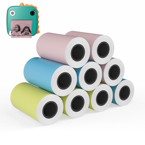 Papier impression instantanee MFLABEL sans encre lot de 9 rouleaux de taille standard