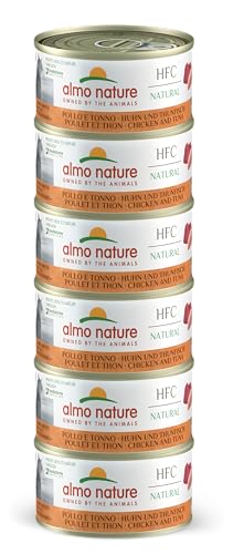 Almo Nature HFC Natural Alimento Húmedo para Gatos – Pollo y Atún – Pack de 420 g (6 x 70 g)