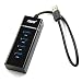 USB 3.0 4-Port HUB,THZY Bus-Powered 3.0 4-Port HUB with Built-in 1ft USB Cable