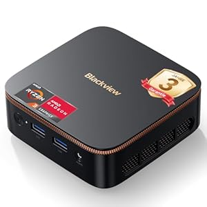 Blackview [3 Jahre Garantie] 2026 MP20 Mini PC Ryzen 3300U(übertrifft 3200U/3250U) W-11 Pro, 16GB RAM 512GB Micro Desktop Computer, 4K@60Hz UHD, USB 3.2+DP+HDMI+Gigabit Ethernet Für Business/Heimkino