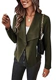 PRETTYGARDEN Women's Faux Suede Jackets 2025 Fashion Fall Clothes Long Sleeve Open Front Cropped Coat Outwear