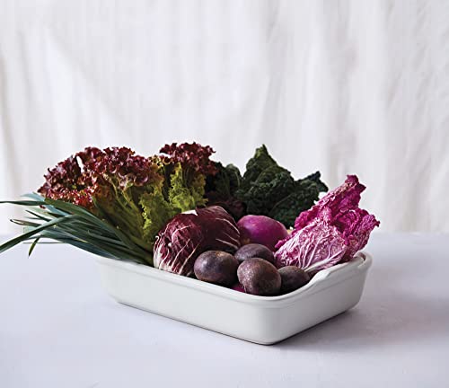 Image of Le Creuset Stoneware Heritage Rectangular Baking Dish, 3 pc., White | Set of 3: one 12.5-inch dish (4 qt.), one 10-inch dish (2.5 qt.) and one 7.5 inch dish (1.1 qt.)