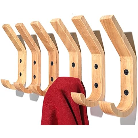 Wooden Wall Hooks, HNYYZL 6 Pack Cover