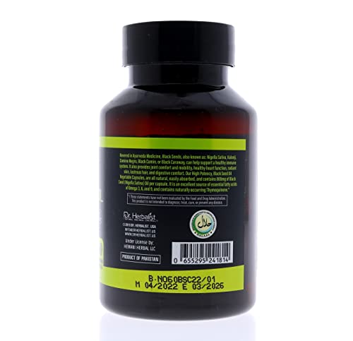 Image of Dr. HERBALIST Black Seed Oil Capsules 1600mg - Cold Pressed Nigella Sativa Softgels with Thymoquinone | Supports Overall Wellness & Immune Vitality* | Halal, Non-GMO | 60ct