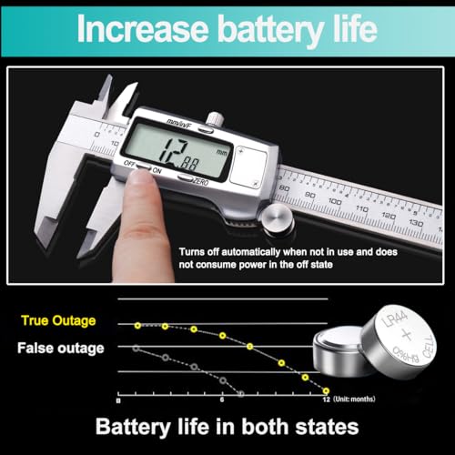 Kynup Messschieber Digital, 150 mm Schieblehre Digital Edelstahl, Elektronik Messschieber Messwerkzeuge, voll ausgeschaltet, LCD Display für Haushalt und Industrie Messung Messlehre