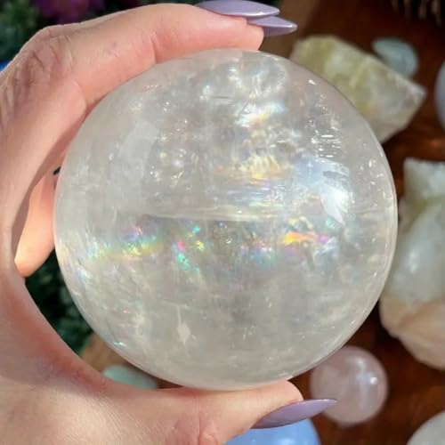 Sphère en calcite blanche clear ball magic quartz gemstone 50mm - 2