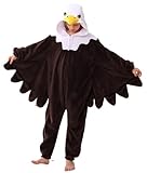 Magicmode Kids Eagle Onesie, Soft Flannel Animal Pajamas, Halloween Cosplay Costumes for Boys Girls