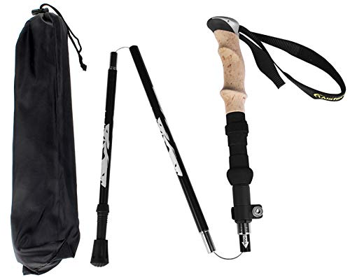 A ALAFEN Aluminum Collapsible Ultralight Travel Trekking Hiking Pole for Men and Women