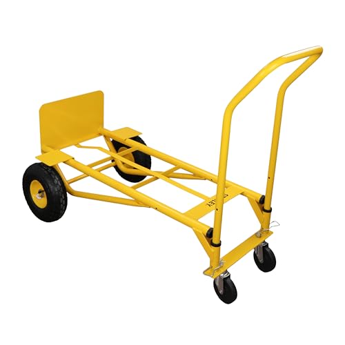 Image of STANLEY SXWT-MT519 2-in-1 Steel Multi Truck,Handtruck (150kg Capacity) & Platform (200kg Capacity),10 inch(260mm) Pneumatic Wheels, Dimensions: 46x58x143.5 cm, Loadplate Dimensions: 35.5x85 cm