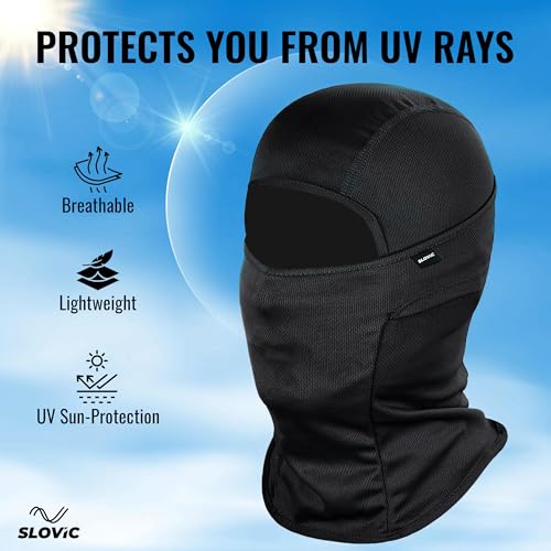 Image of SLOVIC Balaclava Mask for Men Face Cover | Dust & UV Protection Face Mask for Bikers | Lightweight & Breathable Head Gear | Bike Accessories Black