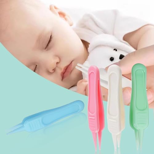 Nasenpinzette, 4 Stück Nase Reinigung Pinzette, Rundkopf Pinzettes, Kunststoff Pinzettes, für Nasenreinigung