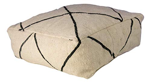 Poufs&Pillows Reposapiés Kilim Hecha a Mano marroquí Ben Ourain en Lana - Hecho a Mano - cojín de Suelo, Otomano Cover