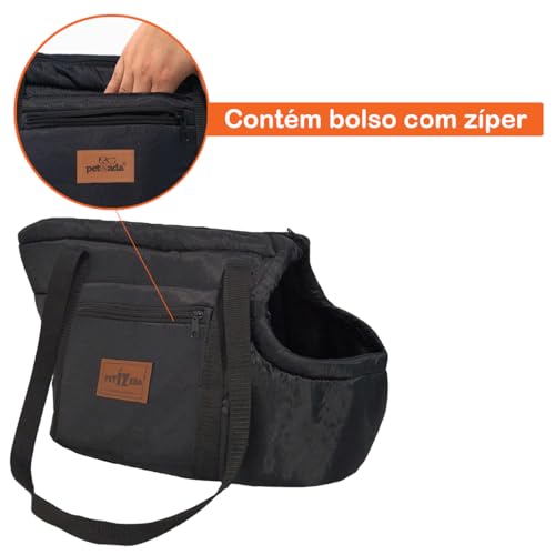 Bolsa Mochila Transporte Pet Preta Cães e Gatos até 4 KG