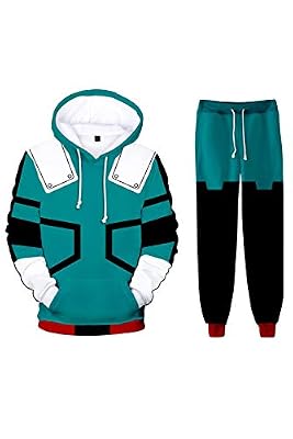Seaehey Conjunto de sudadera con capucha de anime para cosplay, pantalones deportivos, chaqueta verde, traje de batalla, disfraz de Halloween y cosplay, verde, XL | Ya disponible en tu tienda friki favorita! En mundofriki.es! Seaehey Conjunto de sudadera con capucha de anime para cosplay, pantalones deportivos, chaqueta verde, traje de batalla, disfraz de Halloween y cosplay, verde, XL | Ya disponible en tu tienda friki favorita! En mundofriki.es!