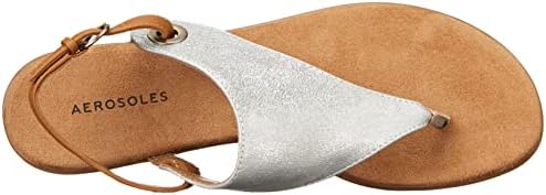 Aerosoles Womens IN CONCHLUSION Flat Sandal Silver Metallic 12 | Image 4