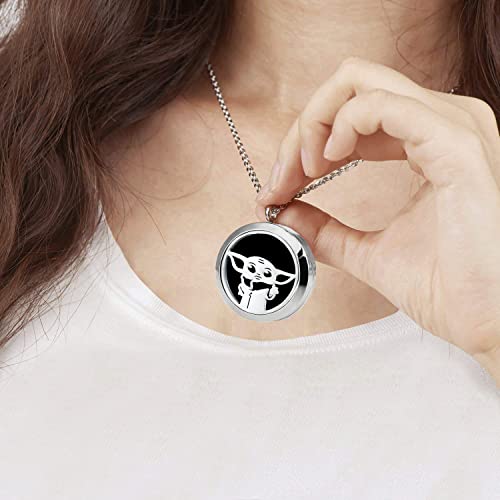 Aromatherapy Essential Oil Diffuser Necklace Nightmare Before Christmas Locket Stainless Steel Pendant Jewelery #TOP4