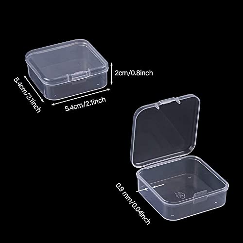 Image of DUOFIRE Containers with Lids 24 Pack Plastic Box Clear Storage Containers Bead Organizer for Crafts, Jewelry, Small Items (2.1x2.1x0.8 Inches)