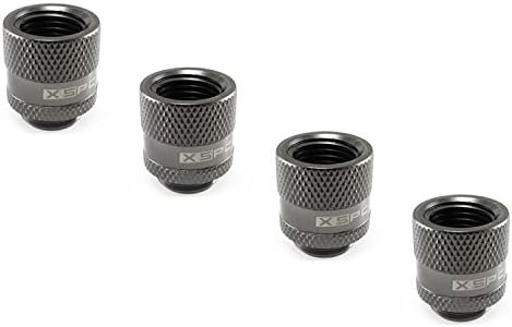 XSPC G1/4" Male to Female Rotary Fitting, Black Chrome, 4-Pack