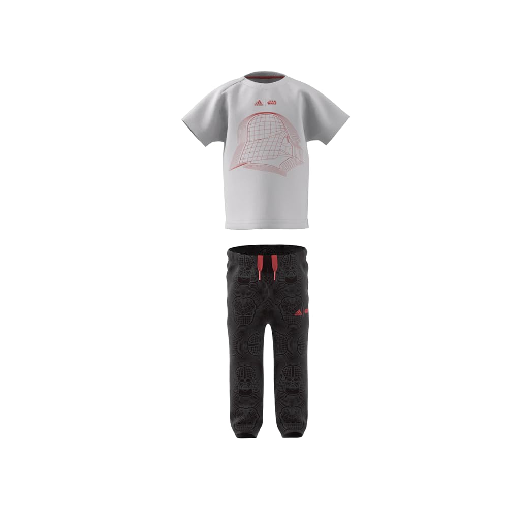 adidas Unisex-Kinder Star Wars T-Shirt Set T-Shirt Star Wars Baby Jungen, Grau/Hellrot, 62