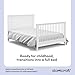 Storkcraft Solstice 5-In-1 Convertible Crib (White) – GREENGUARD Gold Certified, Converts to Toddler Bed and Full-Size Bed, Fits Standard Full-Size Crib Mattress, Adjustable Mattress Support Base