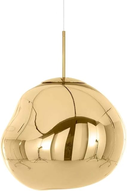 Lava Pendant Light, Glass Lava Ceiling Light, Modern Melt Mirror Ball Lava Pendant, Living Room, Bedroom, Restaurant, Shop, Bar DIY Creative Combination Lrregular Shape Chandelier (Gold, 28cm)