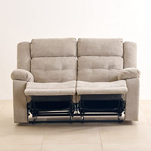 Image of Home Centre 2 Seater Helios Zurich Fabric Recliner| Fabric Recliner| (Beige) |1 Year Warranty