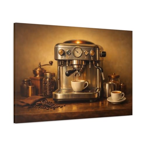 Déco murale cuisine vide résolue avec grand tableau toile café vintage 90x60 horizontal