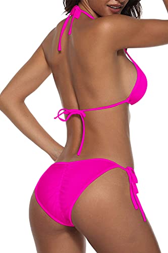 Image of Women Two Piece Swimsuit Sexy Swimwear Halter String Triangle Bikini Sets