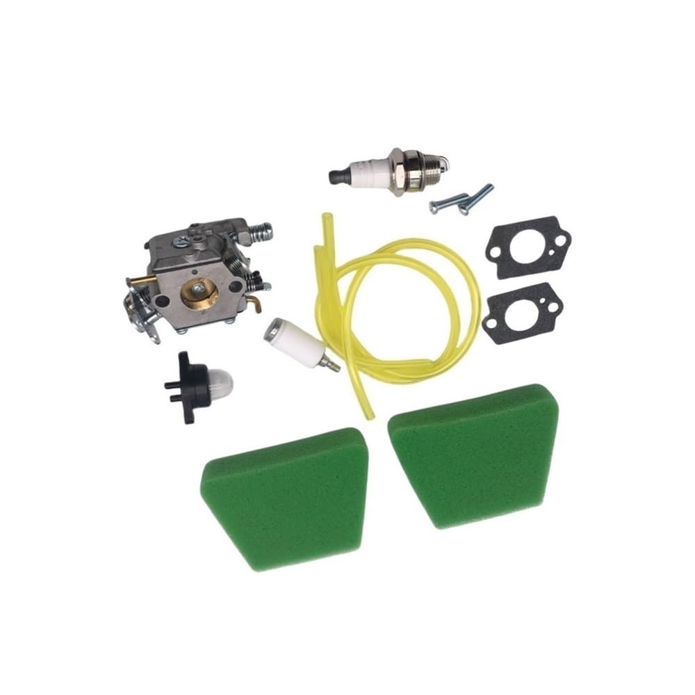 Kit carburateur tronçonneuse pour modèles 350, 351 et 370 - Pièce rouge avec bougie