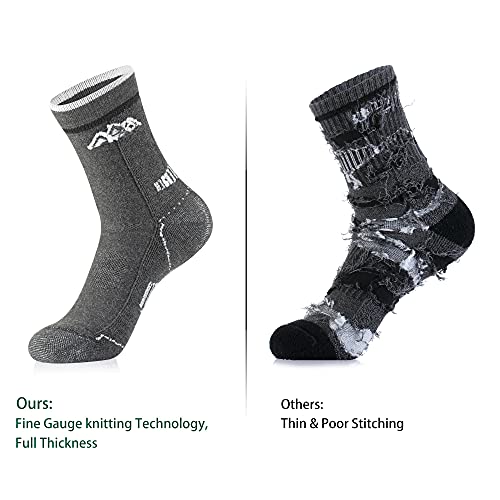Innotree 3 Pack Men's Merino Wool Hiking Socks, Micro Crew Cushioned Hiking Walking Socks Moisture Wicking Trekking Socks #TOP1