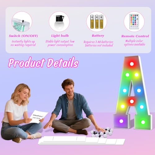 Image of 3FT Colorful Marquee Numbers,18-Color Number 5 with Remote Control Large Light Up Numbers Sign,Pre-Cut Foam Board Set for Party Decoration, Birthdays, Weddings, Graduations, Baby Anniversaries