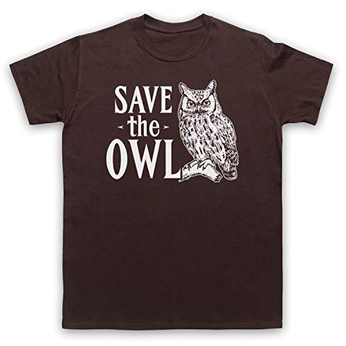 My Icon Art & Clothing Save the Owl Animal Rights Protest Slogan - Camiseta para hombre