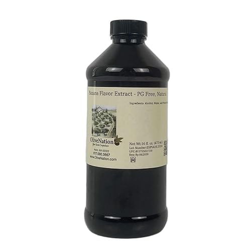 OliveNation Extracto puro de plátano, 16 onzas, sin gluten, sin azúcar añadido, perfecto para helados, batidos de leche y otras bebidas, extractos
