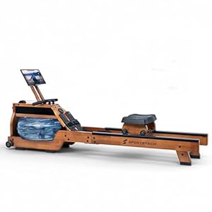 Sportstech PROwer WRX500 Rudergerät für zuhause, Magnetwiderstand und Wasserwiderstand, LED Display, App kompatibel, Rudermaschine leise bis 120 kg, Fitnessgerät für Zuhause Home Gym