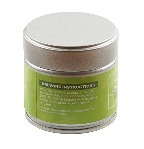 Heavenly Tea Leaves Ceremonial Grade Matcha Green Tea Powder, Stone Ground Premium Japanese Green Tea Powder (30 Gram Tin) - High In Antioxidants, Great Natural Energy Source, First Harvest Matcha #TOP2