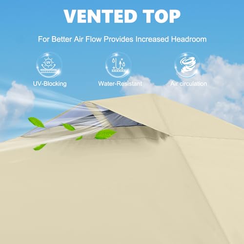 Image of MASTERCANOPY 10x10 Durable Pop Up Canopy Tent with 1 Sidewall, Beige