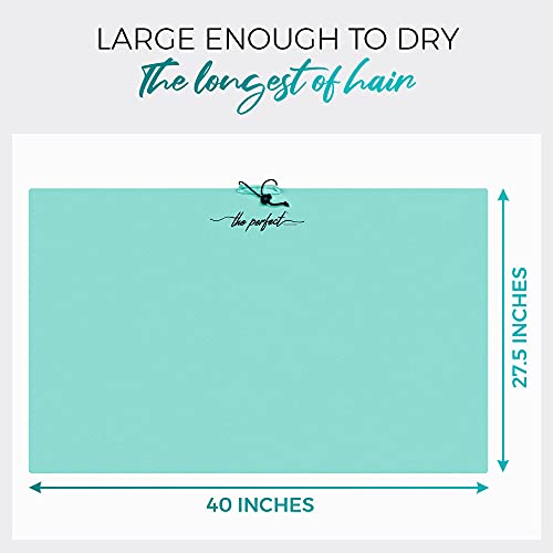 THE PERFECT HAIRCARE Microfiber Hair Large Towels Wrap for Women - Smooth as Silk - Anti-Frizz for Curly, Wavy, Straight Hair Girls - Plopping Essential - Easier to Use Than a T-Shirt - 2 Pack