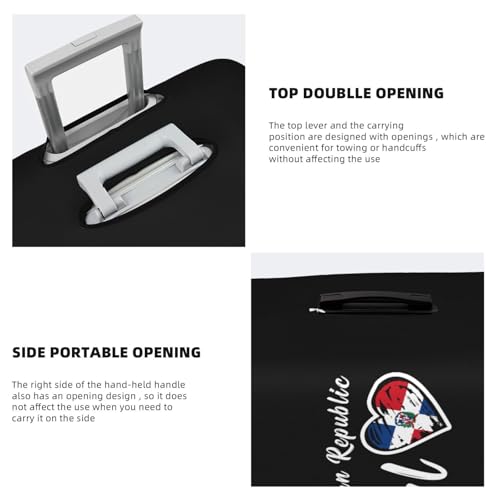 Travel Luggage Cover Dominican Republic Girl Heart Fashion Washable Baggage Suitcase Protector Fit For Luggage Medium4