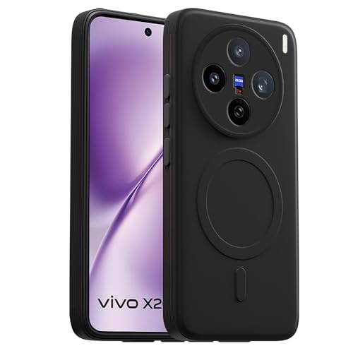 Image of Back Cover Vivo X200T 5G / X200s 5G| MagFit Ring Design (Non-Magnetic) | Shockproof Case | Anti-Slip Grip | Raised Camera Edges | Slim Protective Case for Vivo X200T 5G / X200s 5G(Matte Black)