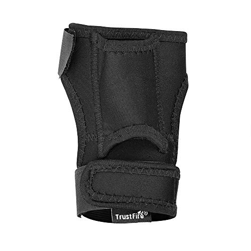 TrustFire DF008 - Funda para linterna de buceo, soporte para linterna, funda de nailon, funda para muñequera, soporte para buceo, fitness, guantes de fitness, elástico y negro